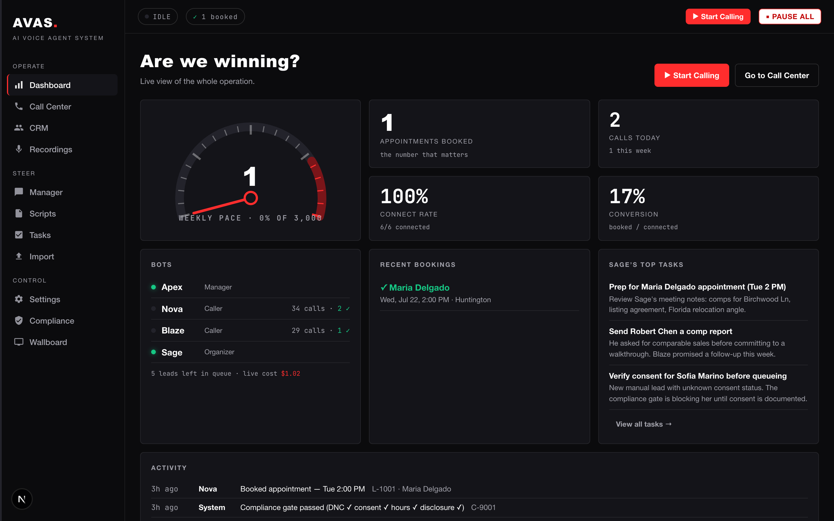 Command dashboard